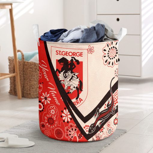 NRL St. George Illawarra Dragons Custom Name New Edition Laundry Basket