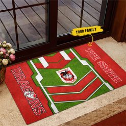 NRL St. George Illawarra Dragons Custom Name New Edition Rubber Doormat