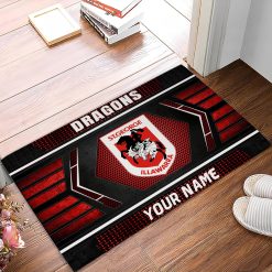 NRL St. George Illawarra Dragons Custom Name Special Edition Rubber Doormat
