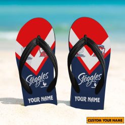 NRL Sydney Roosters Custom Name 2024 Home Jersey Flip Flops