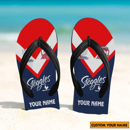 NRL Sydney Roosters Custom Name 2024 Home Jersey Flip Flops