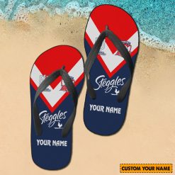 NRL Sydney Roosters Custom Name 2024 Home Jersey Flip Flops