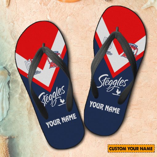NRL Sydney Roosters Custom Name 2024 Home Jersey Flip Flops