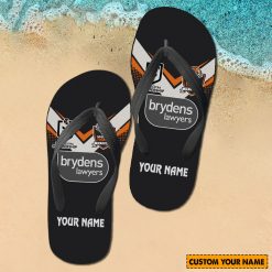 NRL Wests Tigers Custom Name 2024 Home Jersey Flip Flops