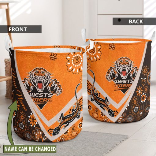 NRL Wests Tigers Custom Name New Edition Laundry Basket