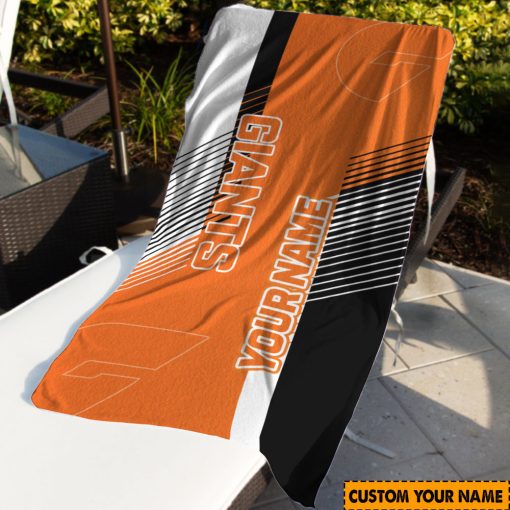 AFL Greater Western Sydney Giants Custom Name Gift For Fans Beach Towel