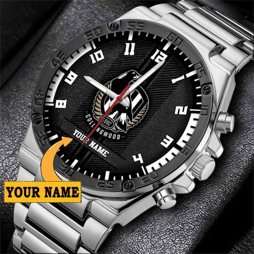 AFL Collingwood Magpies Custom Name Special Edition SteelStorm Watch