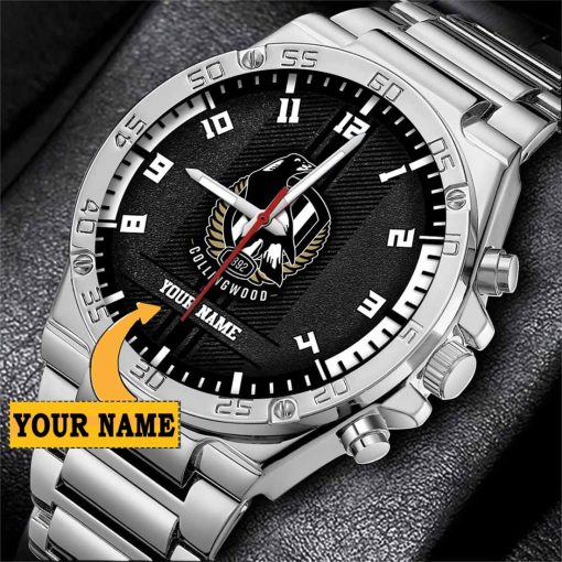AFL Collingwood Magpies Custom Name Special Edition SteelStorm Watch