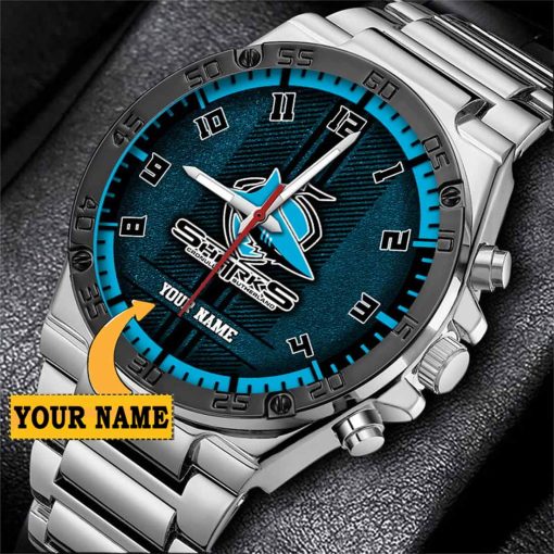 NRL Cronulla-Sutherland Sharks Custom Name Special Edition SteelStorm Watch