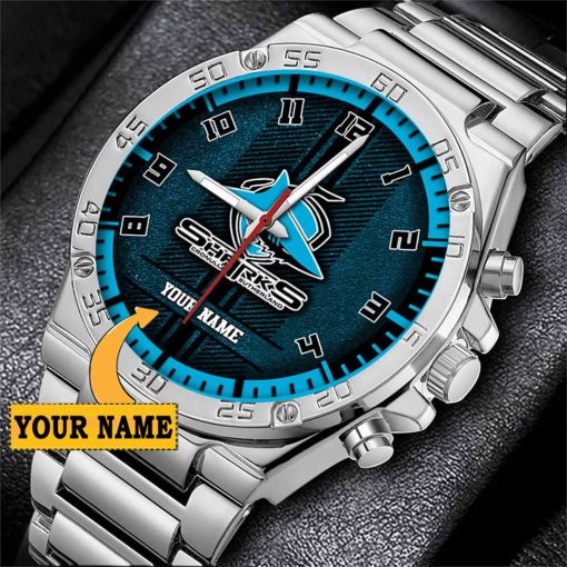 NRL Cronulla-Sutherland Sharks Custom Name Special Edition SteelStorm Watch