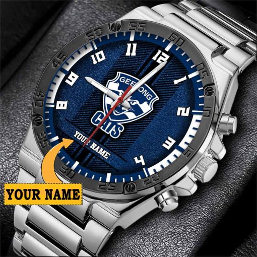 AFL Geelong Cats Custom Name Special Edition SteelStorm Watch