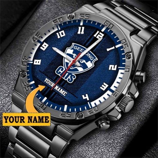 AFL Geelong Cats Custom Name Special Edition SteelStorm Watch
