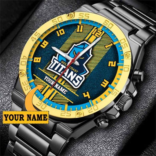 NRL Gold Coast Titans Custom Name Special Edition SteelStorm Watch