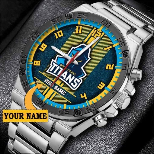 NRL Gold Coast Titans Custom Name Special Edition SteelStorm Watch