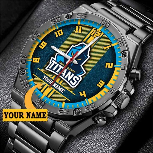 NRL Gold Coast Titans Custom Name Special Edition SteelStorm Watch