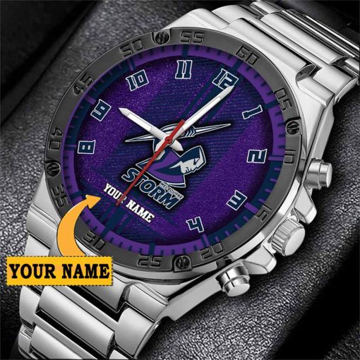 NRL Melbourne Storm Custom Name Special Edition SteelStorm Watch