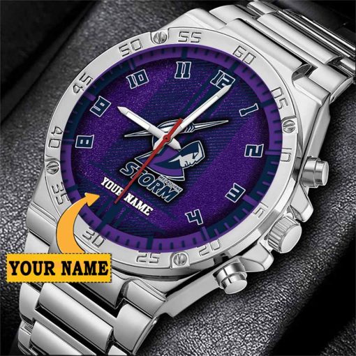 NRL Melbourne Storm Custom Name Special Edition SteelStorm Watch