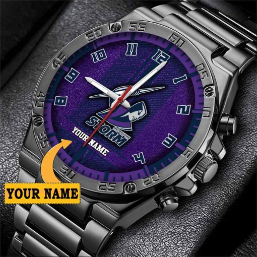NRL Melbourne Storm Custom Name Special Edition SteelStorm Watch