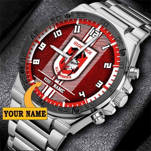 NRL St. George Illawarra Dragons Custom Name Special Edition SteelStorm Watch
