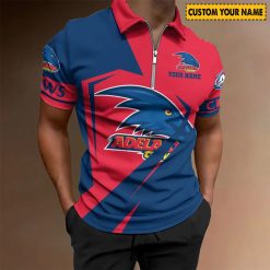 AFL Adelaide Crows Custom Name Special Edition Zipper Polo Shirt