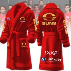 AFL Gold Coast Suns Custom Name New Version Fleece Bathrobe