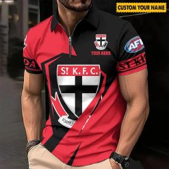AFL St Kilda Saints Custom Name Special Edition Zipper Polo Shirt