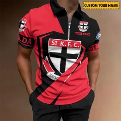 AFL St Kilda Saints Custom Name Special Edition Zipper Polo Shirt