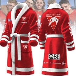 AFL Sydney Swans Custom Name New Version Fleece Bathrobe