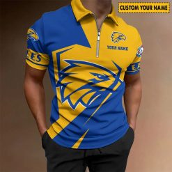 AFL West Coast Eagles Custom Name Special Edition Zipper Polo Shirt