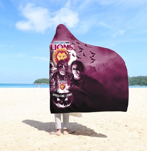 AFL Brisbane Lions Halloween Style Hooded Blanket