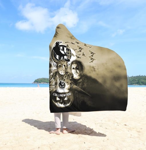AFL Collingwood Magpies Halloween Style Hooded Blanket