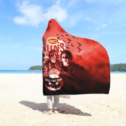 AFL Gold Coast Suns Halloween Style Hooded Blanket