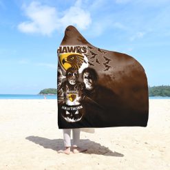 AFL Hawthorn Hawks Halloween Style Hooded Blanket
