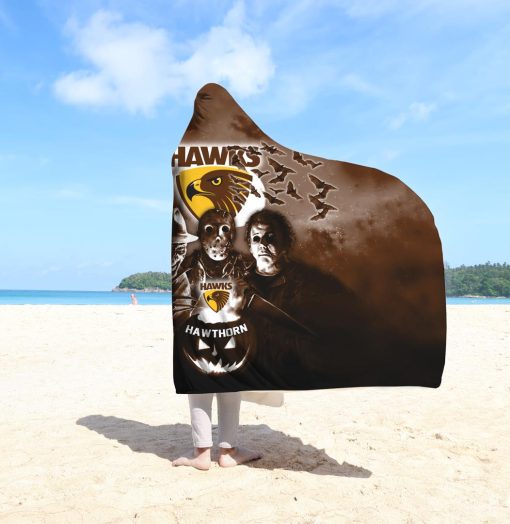 AFL Hawthorn Hawks Halloween Style Hooded Blanket