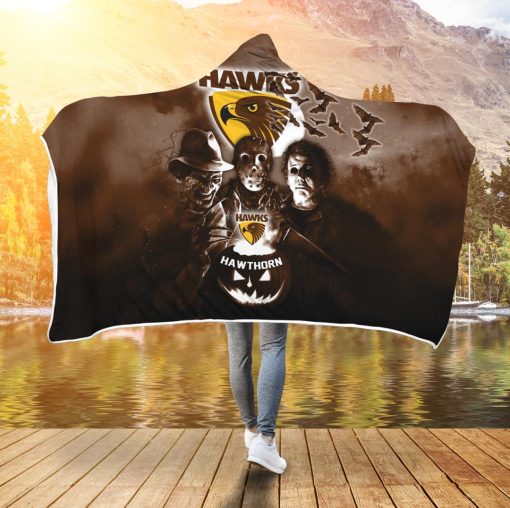 AFL Hawthorn Hawks Halloween Style Hooded Blanket