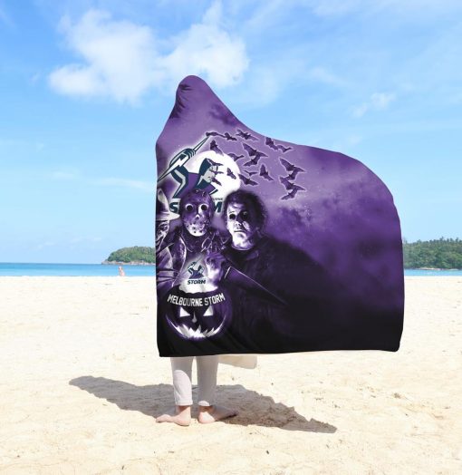 NRL Melbourne Storm Halloween Style Hooded Blanket