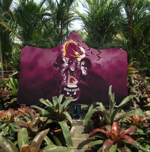 NRL Brisbane Broncos Halloween Style Hooded Blanket