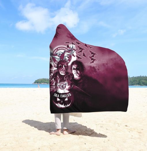 NRL Manly Warringah Sea Eagles Halloween Style Hooded Blanket