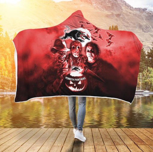 NRL Penrith Panthers Halloween Style Hooded Blanket