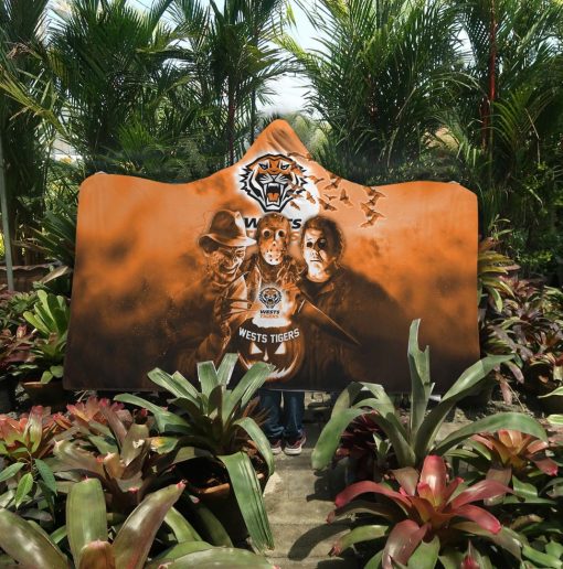 NRL Wests Tigers Halloween Style Hooded Blanket