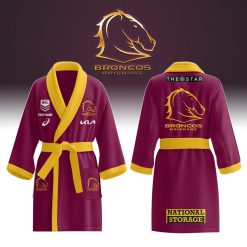 NRL Brisbane Broncos Custom Name New Edition Fleece Bathrobe