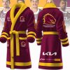 NRL Brisbane Broncos Custom Name New Version Fleece Bathrobe
