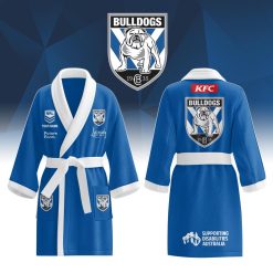 NRL Canterbury-Bankstown Bulldogs Custom Name New Edition Fleece Bathrobe