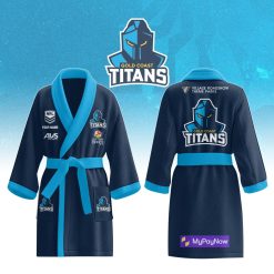 NRL Gold Coast Titans Custom Name New Edition Fleece Bathrobe