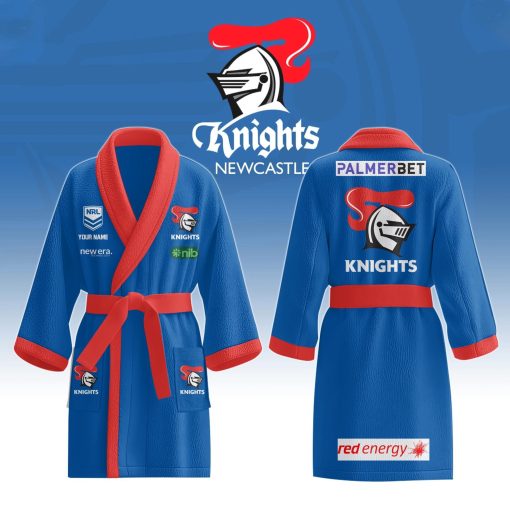 NRL Newcastle Knights Custom Name New Edition Fleece Bathrobe