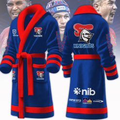NRL Newcastle Knights Custom Name New Version Fleece Bathrobe