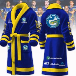 NRL Parramatta Eels Custom Name New Version Fleece Bathrobe