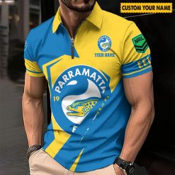 NRL Parramatta Eels Custom Name Special Edition Zipper Polo Shirt