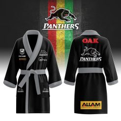NRL Penrith Panthers Custom Name New Edition Fleece Bathrobe