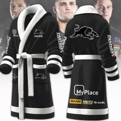NRL Penrith Panthers Custom Name New Version Fleece Bathrobe